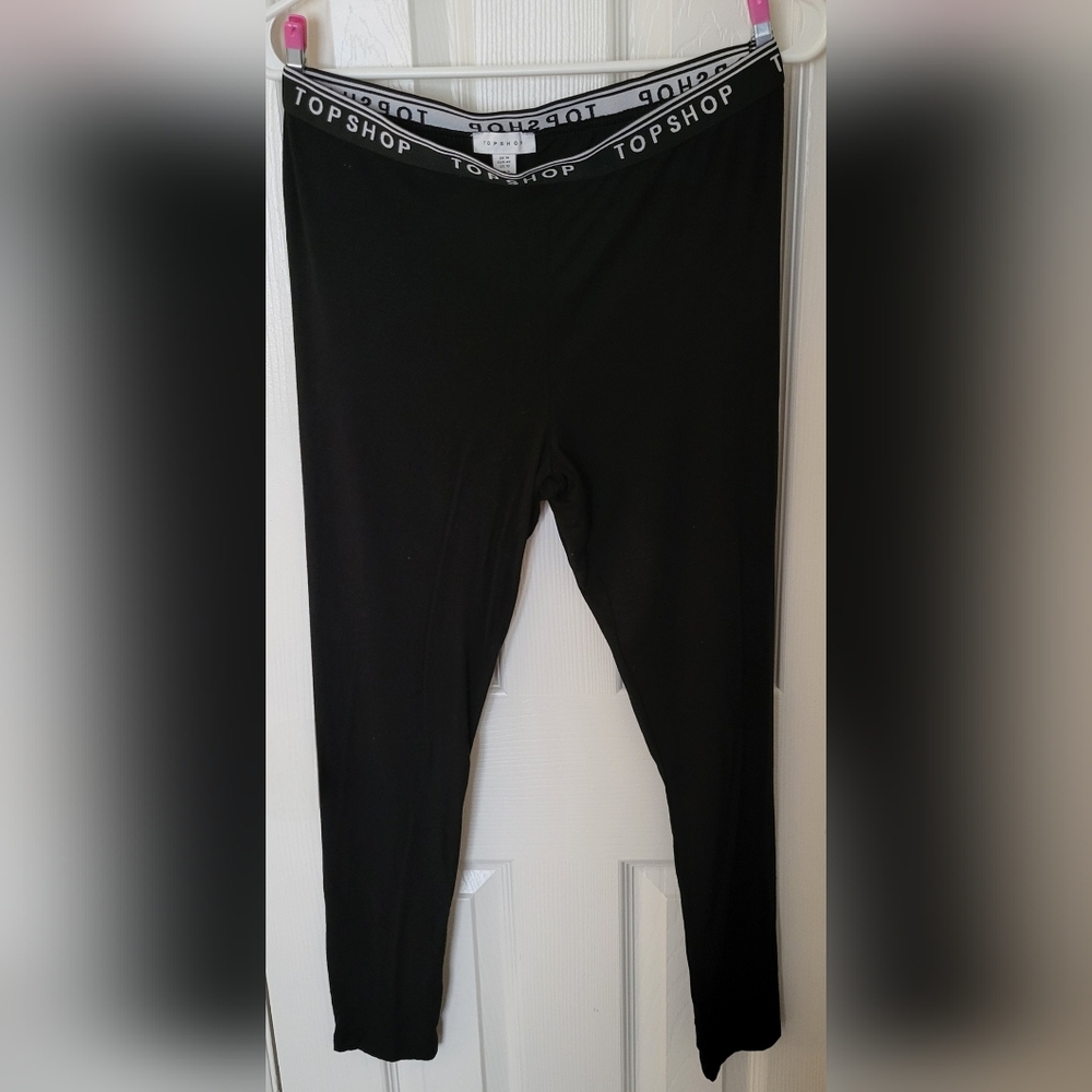 Topshop Black Logo Waistband Leggings